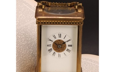 An early 20th century lacquered brass carriage clock, 6cm re...
