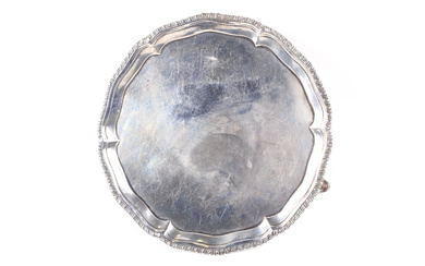 An early George III silver shaped-round waiter.