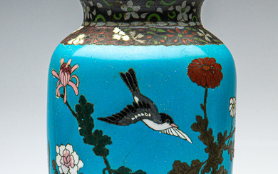 An early cloisonne vase converted to lamp (H:36cm) Condition -...