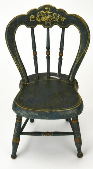 Antique 19th C American Miniature Doll Size Chair