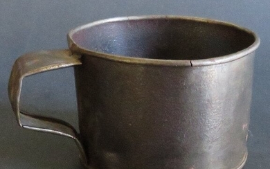 Antique American Tin Cup, middle-late 1800s.