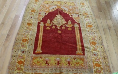 Antique And Finely Hand Knotted Turkish Oushak.