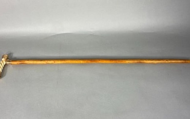 Antique Cane Gold Filled with Carved Bone