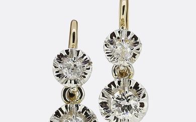 Antique Old Cut Diamond Drop Earrings