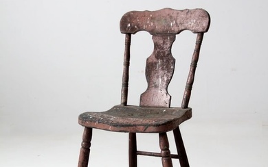Antique Rustic Fiddleback Chair