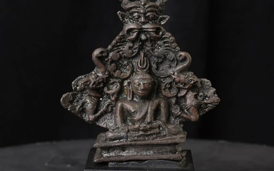 Antique Sri Lankan Buddha cast in a 15thC style. Probably 19th century, possibly earlier.