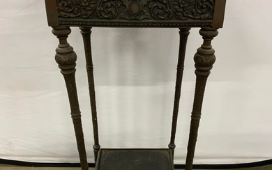 Antq Victorian Gilt Metal Marble Top Side Table