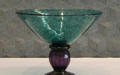 Aquamarine Art Glass Bowl