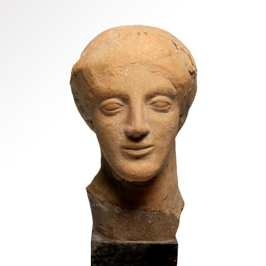 Archaic Greek Terracotta Head of a Youth, c. 5th- 4th