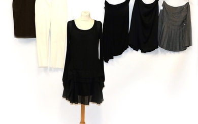 Assorted Modern Chanel Ladies' Clothing, comprising a black silk skirt...