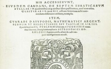 Astrology. CARDANO. Hieronymi Cardani, In Cl. Ptolemaei
