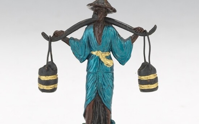 Austrian Cold Painted Bronze Water Carrier