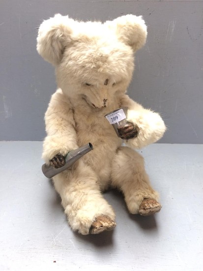 Automaton white bear holding a bottle & a beaker, Roullet et...
