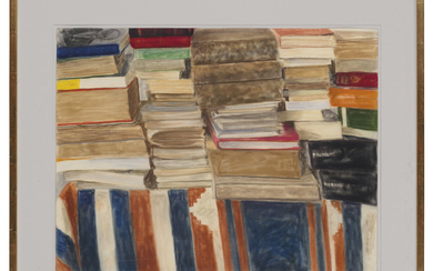 Avigdor Arikha (1929-2010), Pile of books on the table