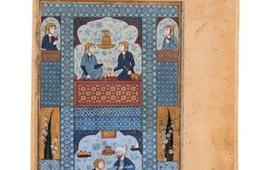 Bahran Gur in the blue pavilion, manuscript on paper [Safavid Persia (probably Shiraz), c. 1560 AD]