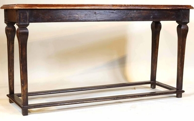 Baroque Style Leather-Upholstered Console Table