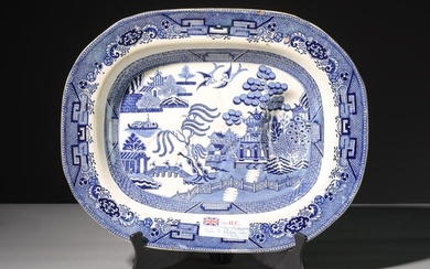 Blue & White Large Willow Meat Platter