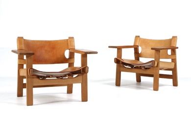 Børge Mogensen (1914-1972). 'The Spanish Chair'. Pair of armchairs, model 2226 (2)
