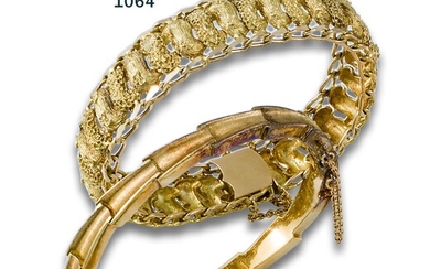 Bracelet, 1970s, in 18kt yellow gold, plain and matt.