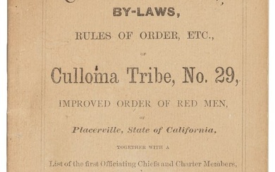 By-Laws of Improved Order of Red Men, CA 1870
