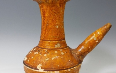 CHINESE ANTIQUE BROWN GLAZED KENDI - TANG DYNASTY