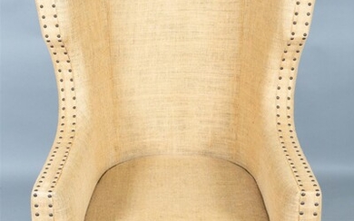 CONTEMPORARY UPHOLSTERED WING ARMCHAIR