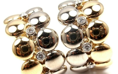 Cartier 18k White & Yellow Gold Diamond Hoop Earrings