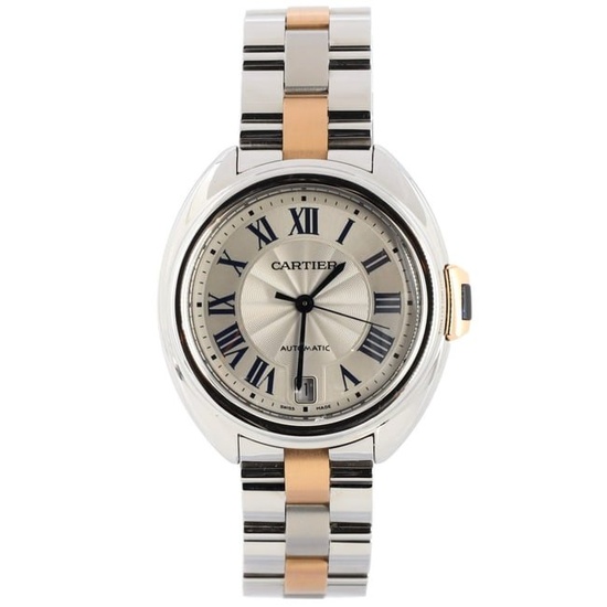 Cartier Cle de Cartier Automatic Watch Stainless Steel and Rose Gold 35