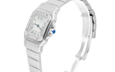 Cartier Santos Galbee 24 mm womens Watch Stainless Steel with Diamonds 1565