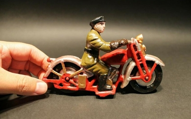 Cast Iron Toy Motorcycle 1 Patrol Rider