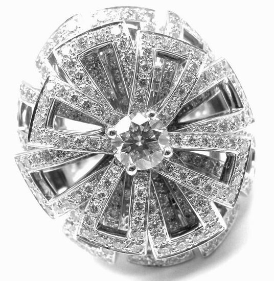 Chanel FLower 18k White Gold Diamond Large Ring