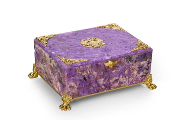 Charoite Box with 24k Gilded Mounts
