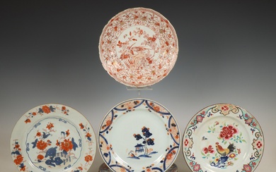 China, various Imari, famille rose and iron-red plates, 18th century