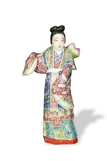 Chinese Famille Rose Statue of a Lady, Republic