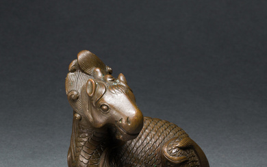 Chinese bronze 'mythical horse' paper weight