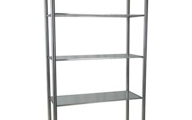 Chrome and Glass Etagere