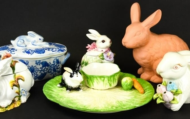 Collection Hand Painted Porcelain Bunnies
