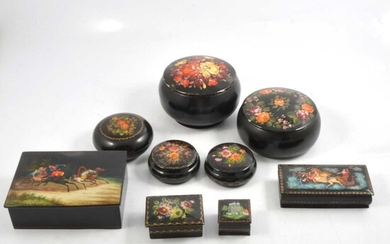 Collection of Russian lacquered boxes