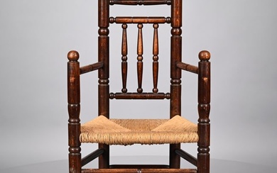 Colonial Revival Stained Oak Great Chair