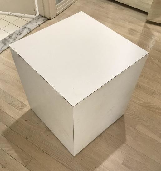Contemporary Modern White Cube End Table