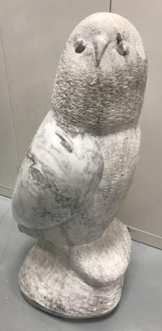 Contemporary Sculpture Carved Marble Statue of Owl