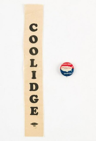 Coolidge Campaign Ribbon & Button