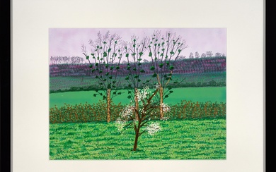DAVID HOCKNEY (1937 - ) - 220 for 2020, 23rd March, 2020 offset lithograph, limited editon of 100 26 x 34.5 cm (frame: 45 x 54 x 3 c...
