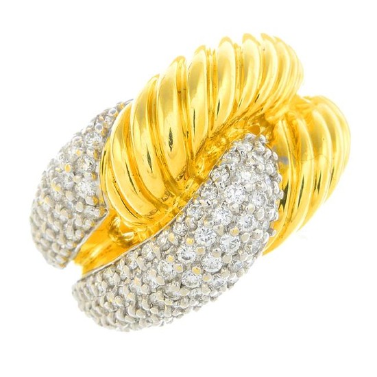 DAVID YURMAN - a diamond 'Infinity Cable' dress ring.