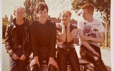 DEPECHE MODE - AN EARLY FULLY SIGNED PROMOTIONAL PHOTOGRAPH.