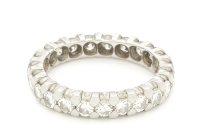 DIAMOND RING BAGUE DIAMANTS • French assay mark for platinum (850°/00) • 22 brilliant-cut diamonds...