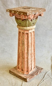 Distressed painted French style pedestal