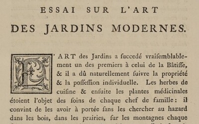 ESSAY ON MODERN GARDENING. = ESSAI SUR L'ART DES JARDINS MODERNES [...], TRADUIT EN FRANÇOIS PAR M. LE DUC DE NIVERNOIS, EN MDCCLXXXIV.