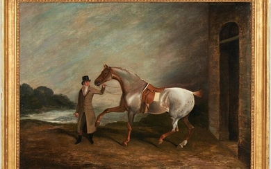 Edwin Cooper O/C Equestrian Painting, Gentleman with a