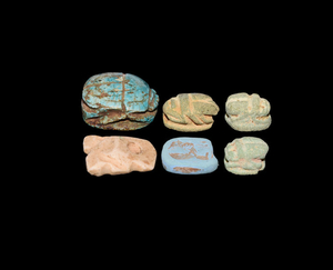 Egyptian Scarab Group Late Period, 664-332 BC A group...